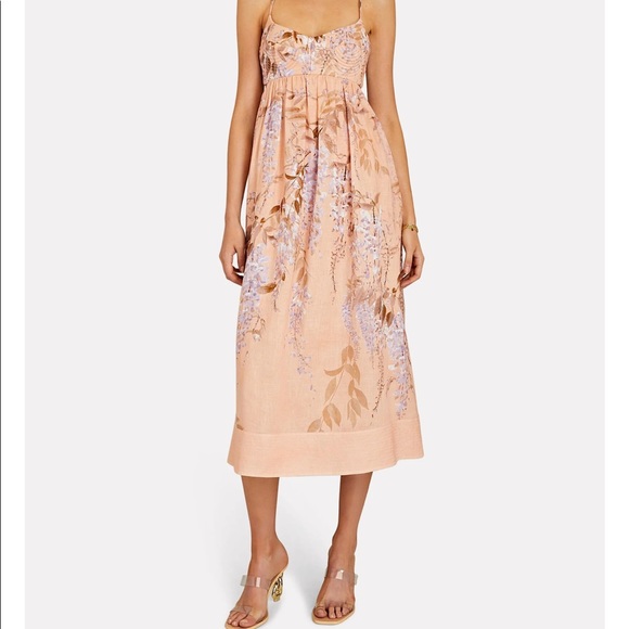 Zimmermann | Dresses | Zimmermann Rosa Floral Linen Midi Dress | Poshmark
